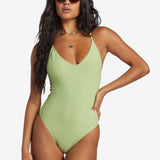 Tanlines Sage High Leg One-Piece Badedragt - Palm Green