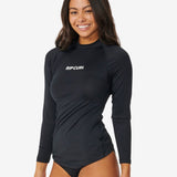Classic Surf Long Sleeve UV Rash Vest - Dame - Black