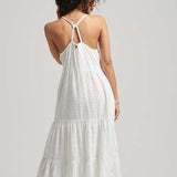Vintage Lace Cami Maxi Kjole | Dame | Brilliant White