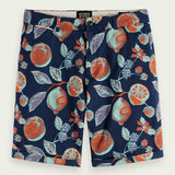 Men's Stuart Printed Chino Shorts - Herre - Navy Fruits Aop