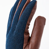 Deerskin Wool Tricot Handske - Herre - Navy/Chokolate