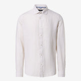 Classic stripe linen shirt - Mænd - Sand/White