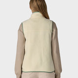 Women's Retro Pile Fleece Vest - Dame - Natural w/Ellwood Green
