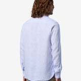 Classic stripe linen shirt - Mænd - Blue/White