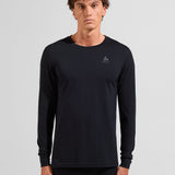Men's Natural Merinould 200g/m2 Crew Neck Skiundertrøje - Herre - Black