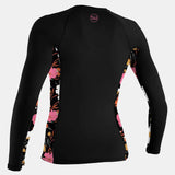 Women's Print Langærmet UPF 50+ Rash Guard - Dame - Black/Blue mech
