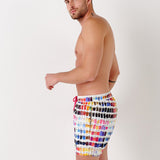 Men's Borneo Multi Fushia Pantone Print Badeshorts - Herre - Multi