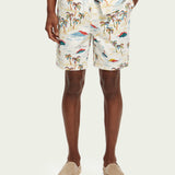 Men's Fave Printed Bermuda Shorts - Herre - White Palmtree