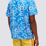 Men's Allov Hibiscus SS Shirt - Herre - Vintage Sapphire (Blå)