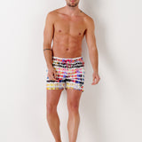 Men's Borneo Multi Fushia Pantone Print Badeshorts - Herre - Multi