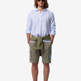 Classic stripe linen shirt - Mænd - Sand/White