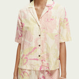 Women's Printed Camp Skjorte - Dame - Vondelfield Blossom