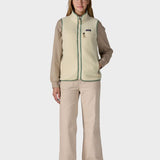 Women's Retro Pile Fleece Vest - Dame - Natural w/Ellwood Green