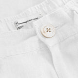 Men's Loose Hør Shorts - Herre - Bright White