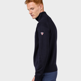 Odysseus Halfzip Merino Strik - Mænd - Dark Navy