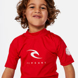 Kids Corps Kortærmet Rash UPF 50+ UV T-shirt - Børn (1-8 år) - Red