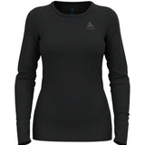 Women's Natural Merinould 200g/m2 Crew Neck skiundertrøje - Dame - Black