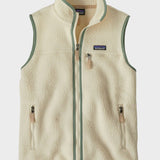 Women's Retro Pile Fleece Vest - Dame - Natural w/Ellwood Green