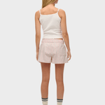 SUPERDRY Cotton Stripe Elastic Short - Dame - Suffolk Pink Stripe
