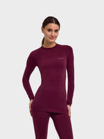Long sleeve Wool Tech Skiundertrøje - Dame - Rød
