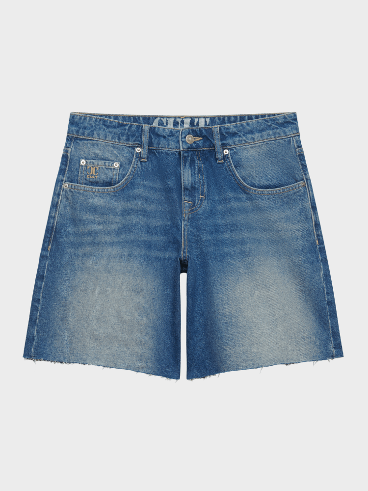SUPERDRY Mid Rise Baggy Shorts - Dame - Mid Sea Blue