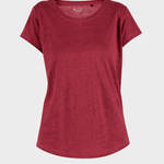 Lotta linen Tee - Dame - Cranberry - Gumpel & Co