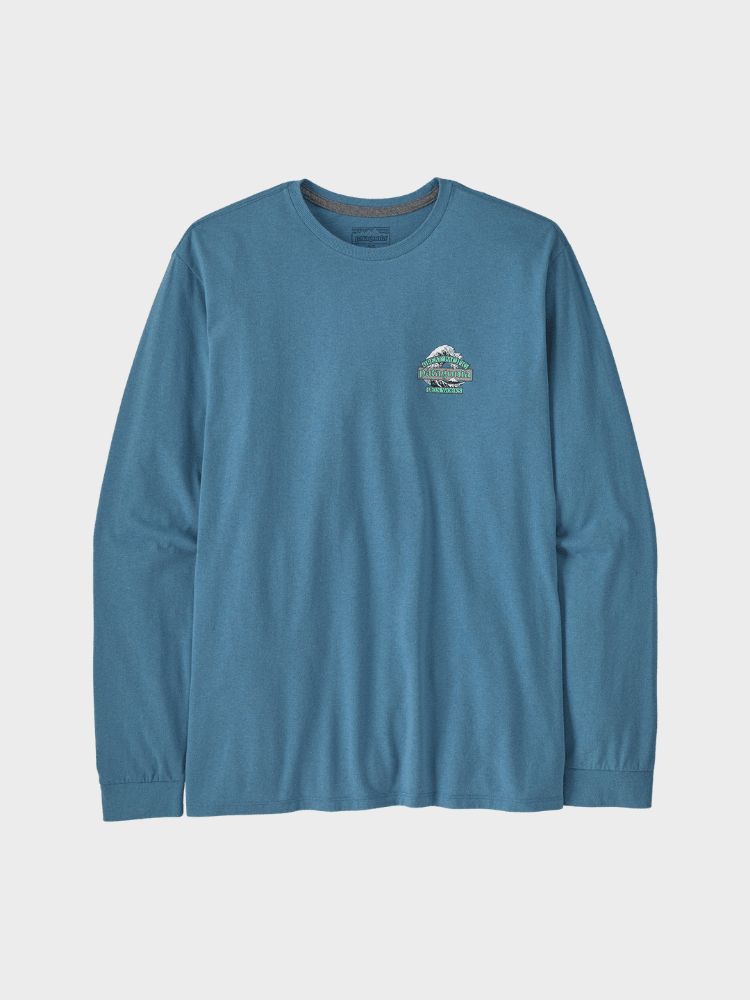 Long - Sleeved Great Waves Responsibili - Tshirt - Herre - Shore Blue - Gumpel & Co