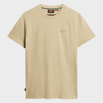 Organic Cotton Essential Logo Tshirt - Herre - Tan Brown Fleck Marl - Gumpel & Co