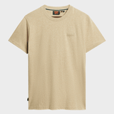 Organic Cotton Essential Logo Tshirt - Herre - Tan Brown Fleck Marl - Gumpel & Co