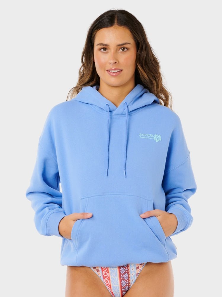 Rip Curl Surf Puff Heritage Hood P/P Hoodie - Dame - Cornflower Blue