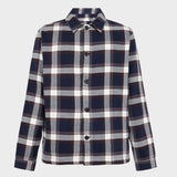 Flannel check overshirt Skjorte - Herre - Navy
