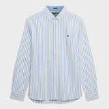 Preppy Oxford Langærmet Skjorte - Herre - Classic Blue/Optic Stripe - Gumpel & Co