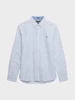 Preppy Oxford Langærmet Skjorte - Herre - Classic Blue/Optic Stripe