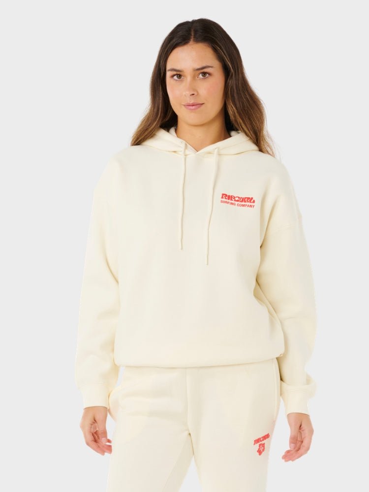 Surf Puff Heritage Hood Hoodie - Dame - Cayenne - Gumpel & Co