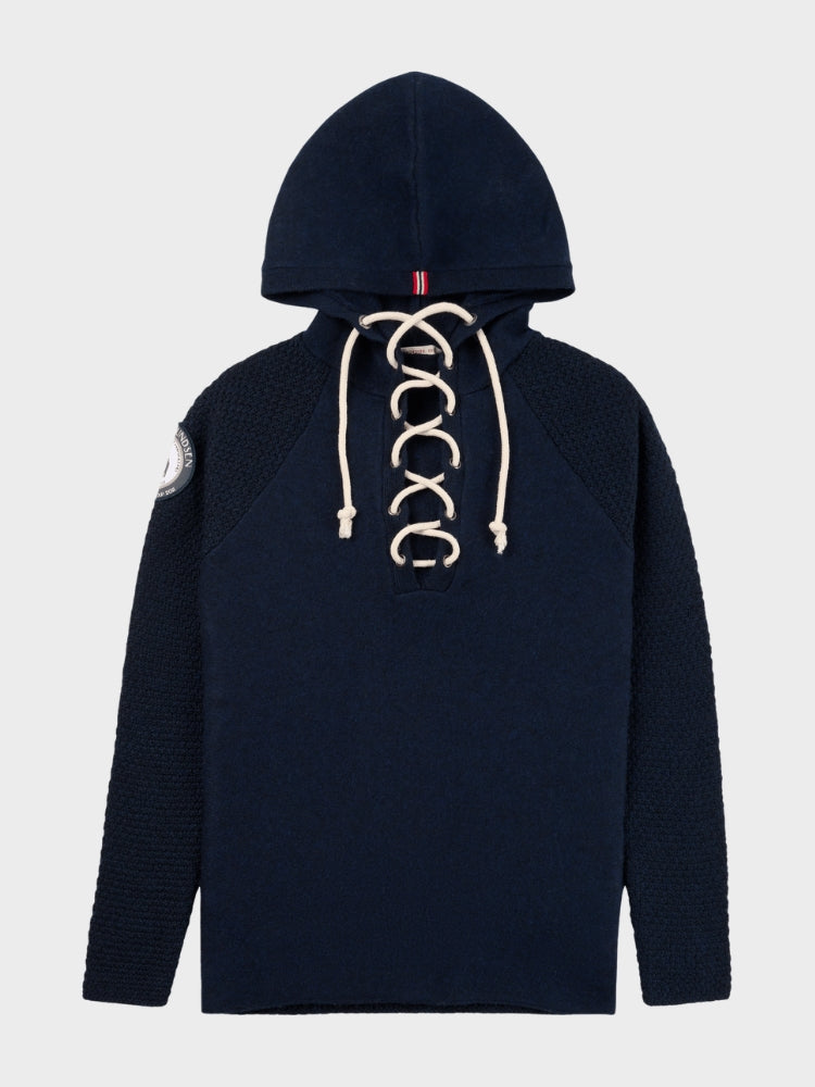 Amundsen W Boiled Hoodie Laced - Dame - Faded Navy