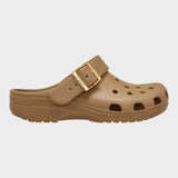 Classic Metallic Buckle Clog Clogs - Unisex - Sepia