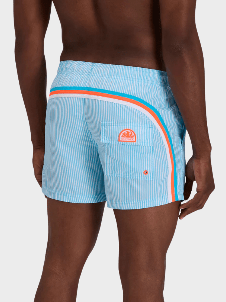 Sundek Juicy Stripe Short Length Badebukser - Herre - Lunar