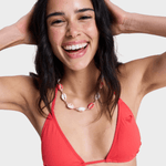 Roxy Solid Essentials Tiki Tri Bikini Top - Dame - Hibiscus