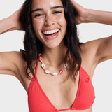 Roxy Solid Essentials Tiki Tri Bikini Top - Dame - Hibiscus