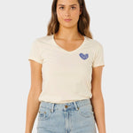 Rc Heart V Neck T shirt - Dame - Lily - Gumpel & Co