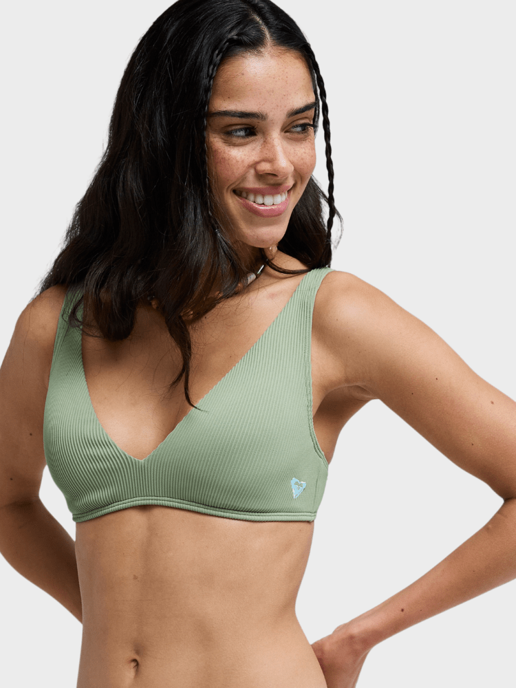 Roxy Love Elongated Tri Bikini Top - Dame - Oil Green