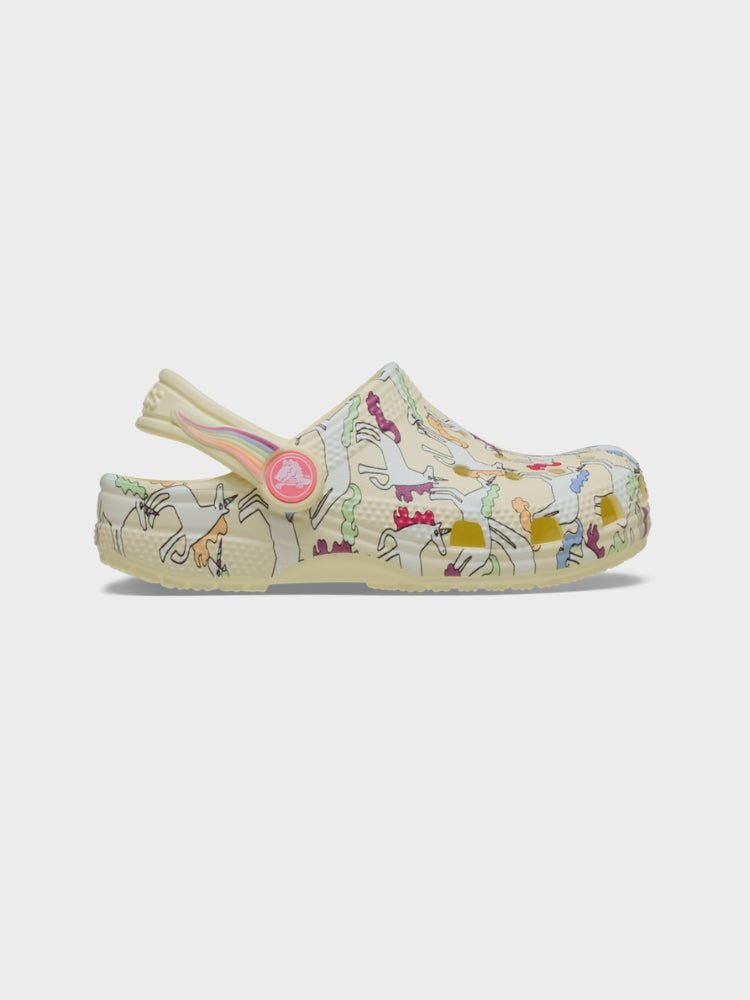 CROCS Classic Unicorn Graphic Clog Toddler Crocs - Børn - Yellow Light