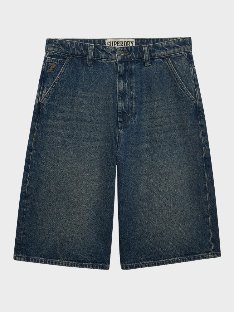 Oversized Washed Denim Shorts - Herre - Viper Vintage Indigo - Gumpel & Co