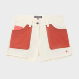 Amundsen W 5 Inch Field Shorts - Dame - Off White / Red