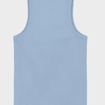 KNOWLEDGE COTTON APPAREL Racer Rib Top - Dame - Skyway