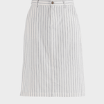 Lizzie cotton/linen striped Skirt - Dame - Cream w/Dusty Navy - Gumpel & Co