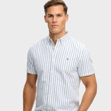 SUPERDRY Preppy Oxford Kortærmet skjorte - Herre - Blue Beach Stripe