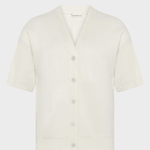 KNOWLEDGE COTTON APPAREL Cardigan m/korte ærmer - Dame - Egret
