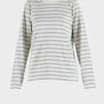 Donna striped Bluse m/lange ærmer - Dame - Ecru w/Aqua - Gumpel & Co