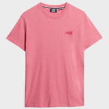 Organic Cotton Essential Logo Tshirt - Herre - Punch Pink Marl - Gumpel & Co